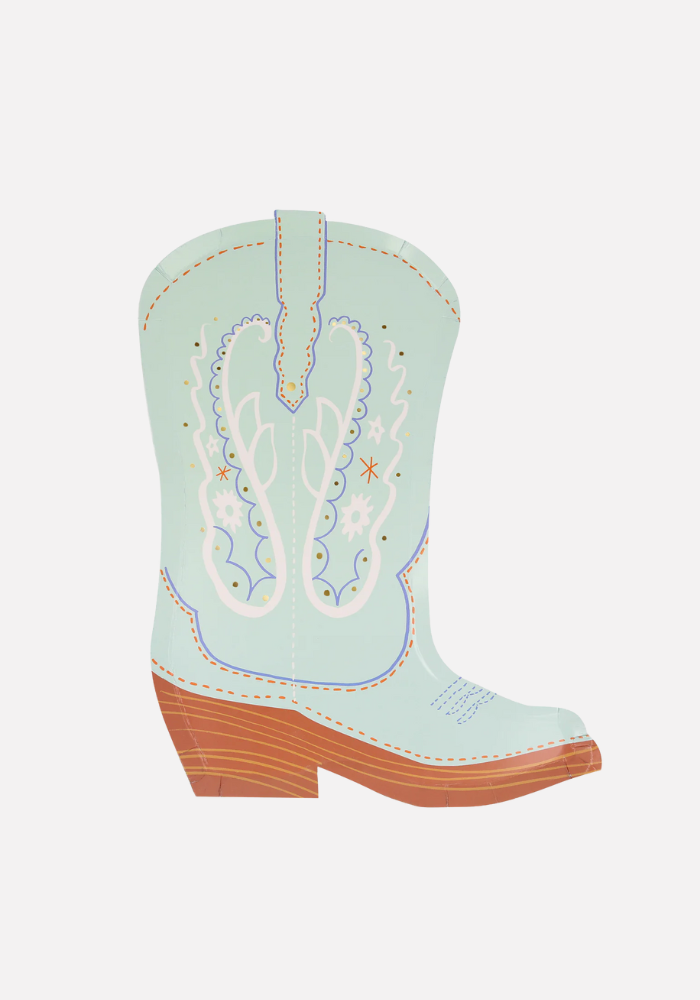 Set of 8 Cowboy Boots Paper Plates
