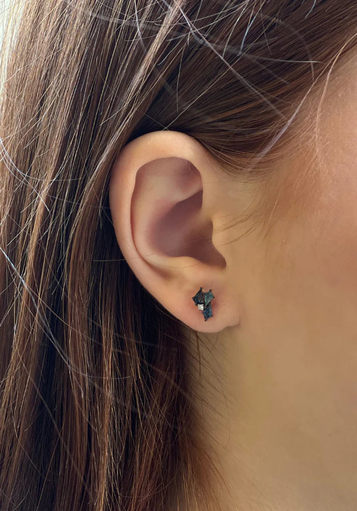 Boucle D'Oreille 3 Saphirs Bleus - Kismet By Milka