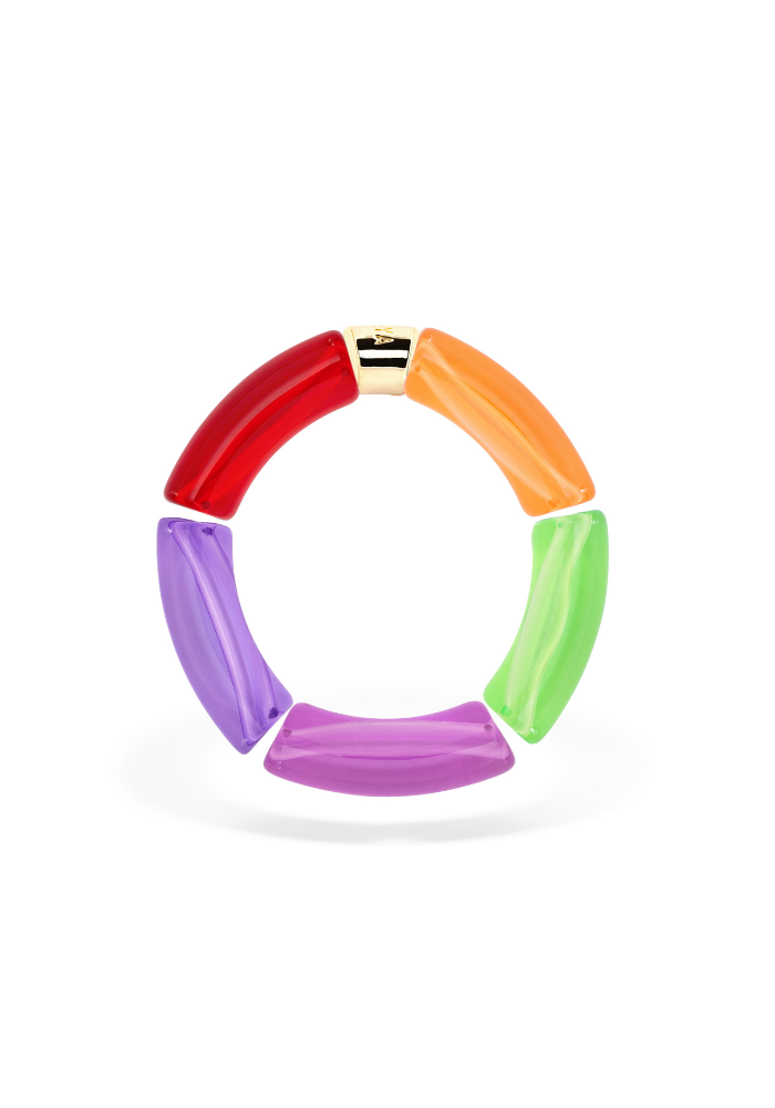 Bracelet Kid Fosco Rose Vert Violet Orange Et Rouge - Parabaya