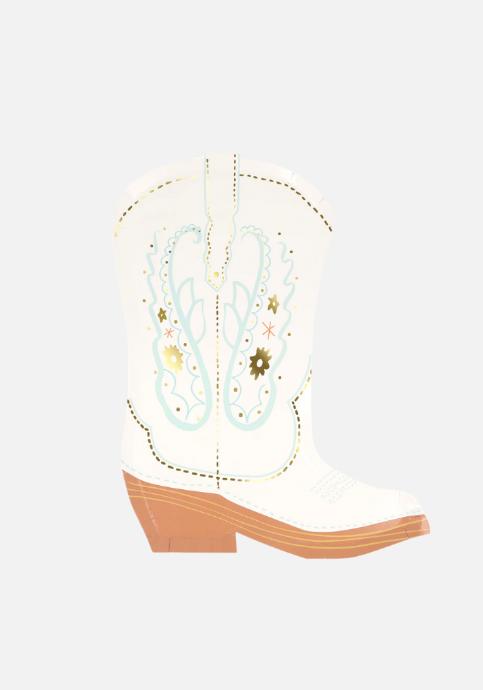 Set of 8 Cowboy Boots Paper Plates