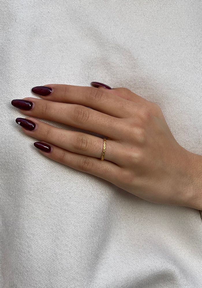 Bague Fine A Motifs Losanges - Canyon