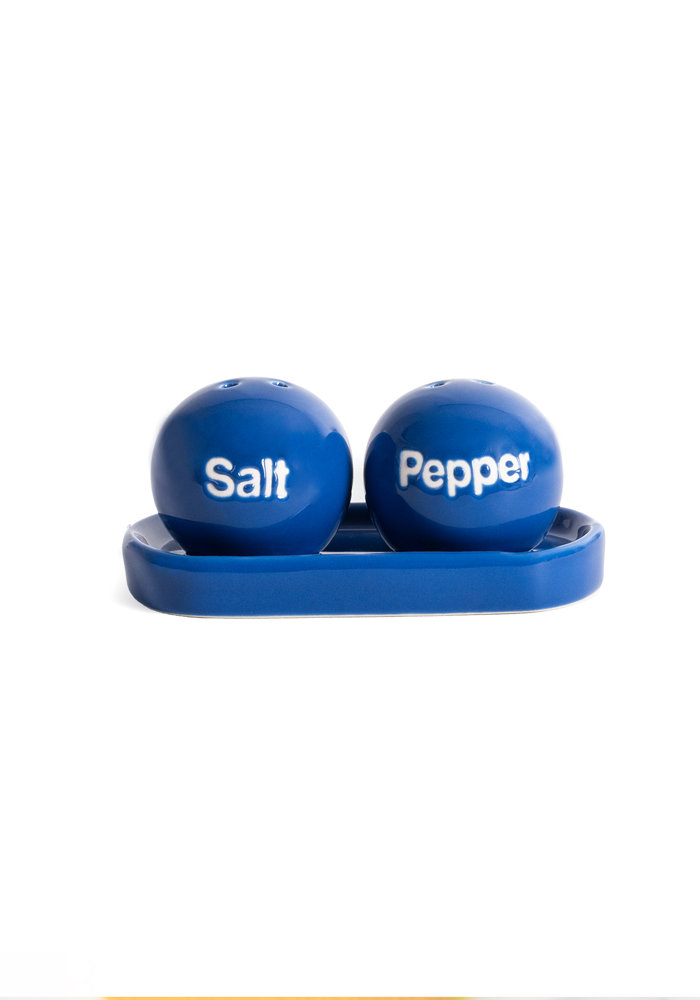 Salière Et Poivrière Ping Pong Bleu - Helio Ferretti
