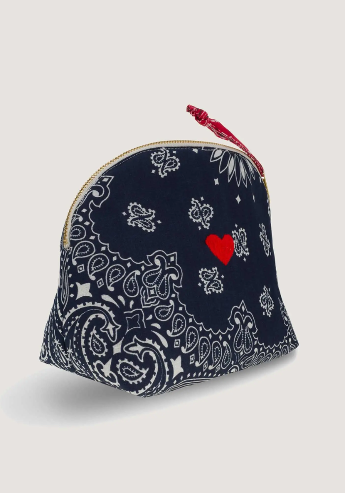 Trousse De Toilette Vanity Small Coeur Navy Real Red - Call It By Your Name