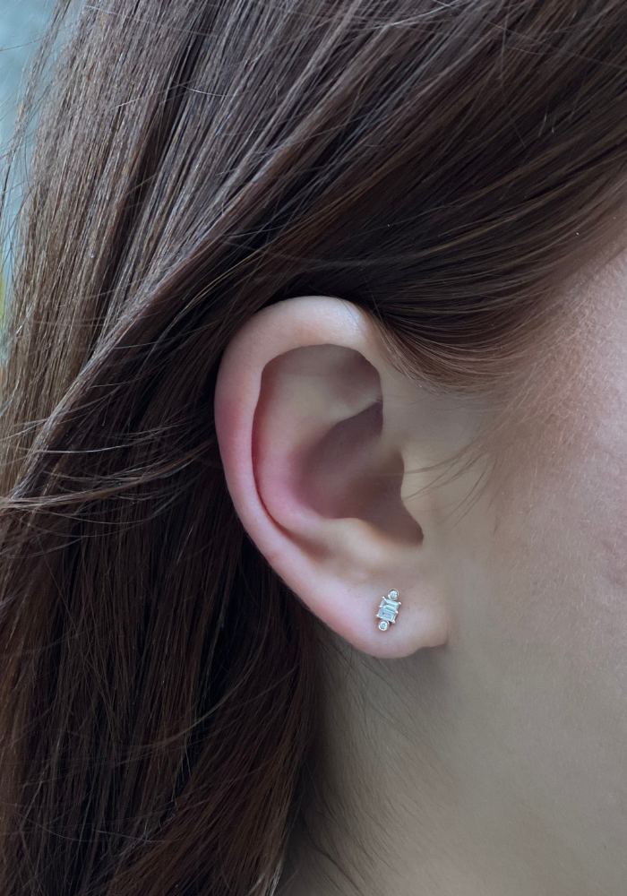 Boucle D'Oreille 2 Diamants Baguettes - Kismet