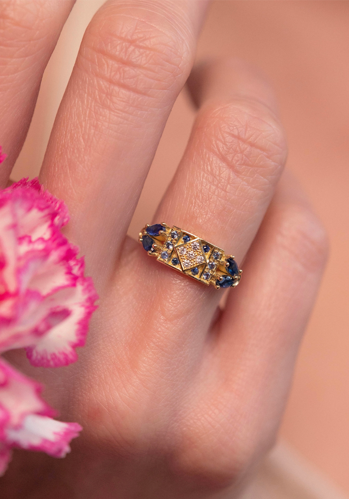 Bague Ava 2 Marine - Sophie D'Agon