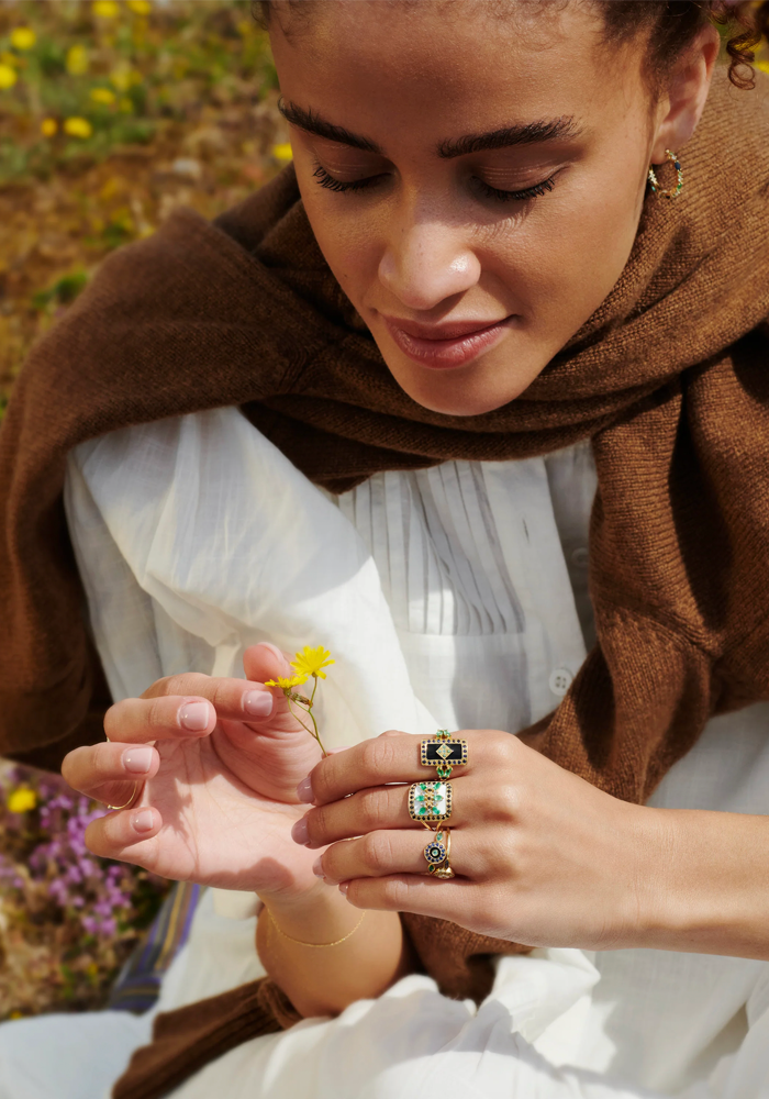 Bague Ava 3 Verte - Sophie D'Agon
