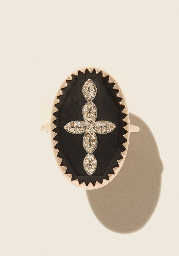 Bague Bowie N°3 Noir Diamant - Pascale Monvoisin