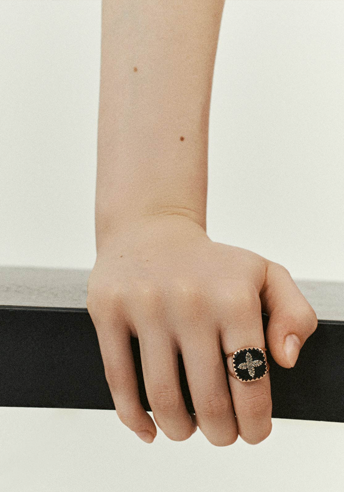 Bague Bowie N°2 Noir Diamant - Pascale Monvoisin