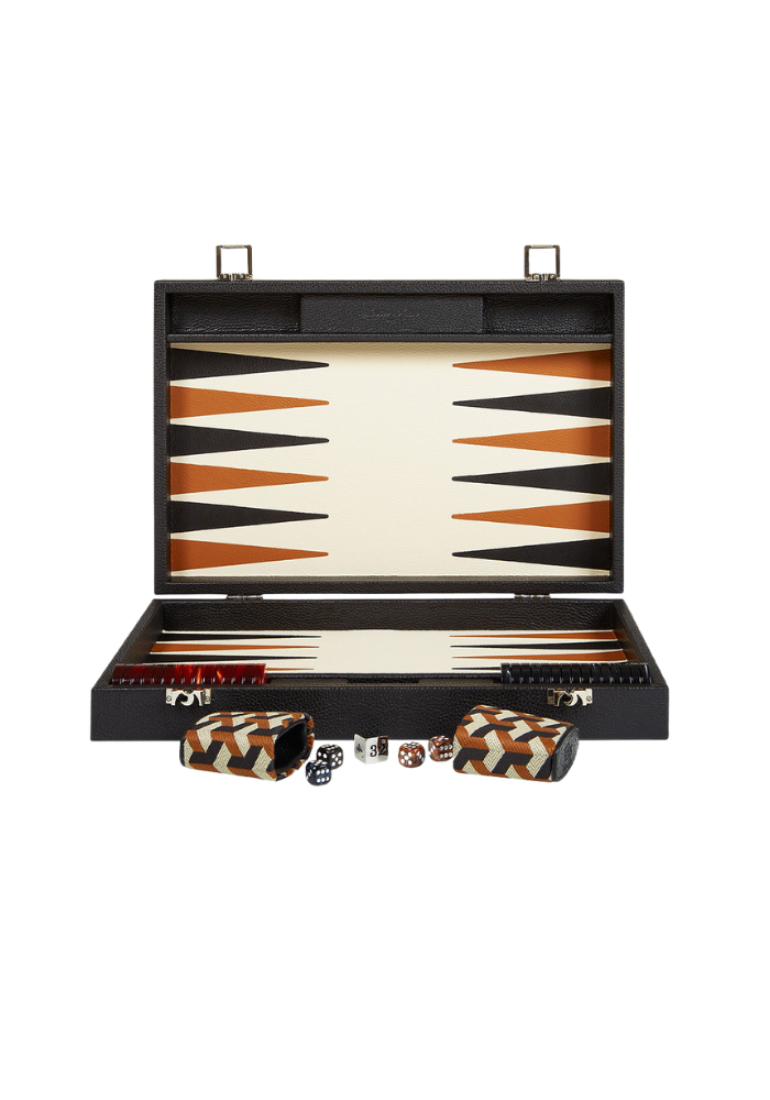 Backgammon Medium Noir Monogramme - Hector Saxe
