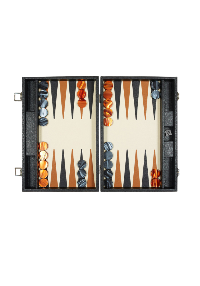 Backgammon Medium Noir Monogramme - Hector Saxe