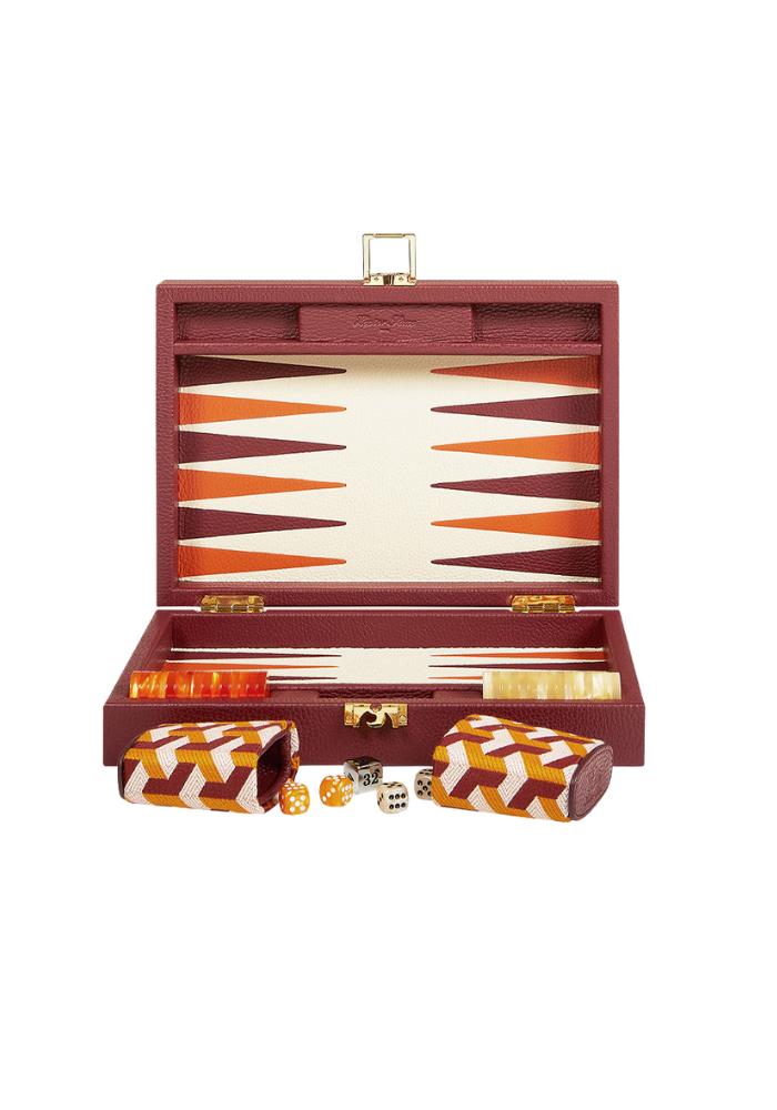 Backgammon Medium Cremisi Monogramme - Hector Saxe