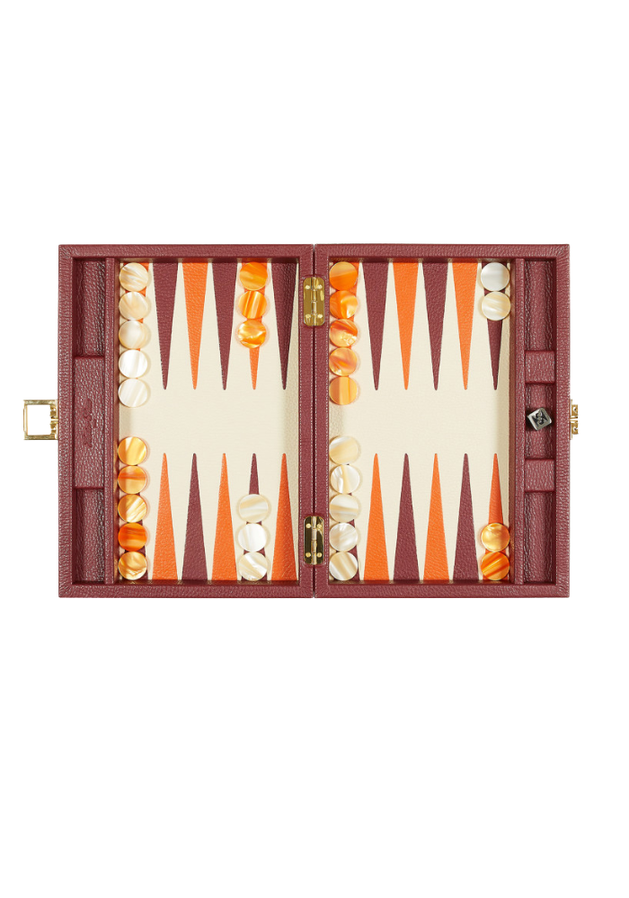 Backgammon Medium Cremisi Monogramme - Hector Saxe