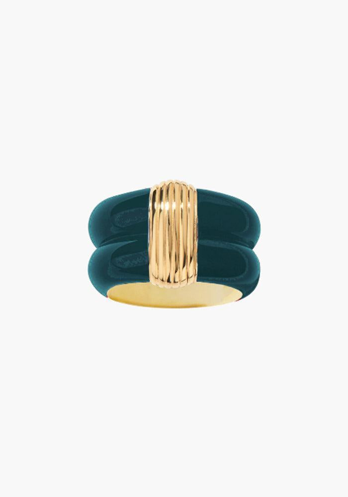 Bague Katt Bleu Canard Exclu Blush - Aurélie Bidermann