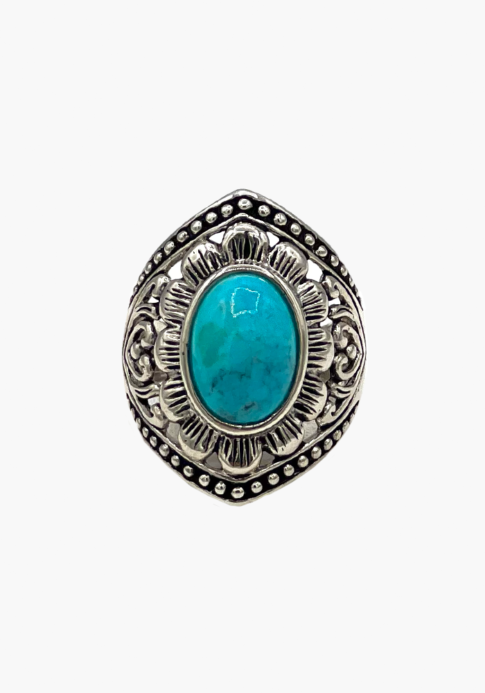 Diamond Ring With Turquoise
