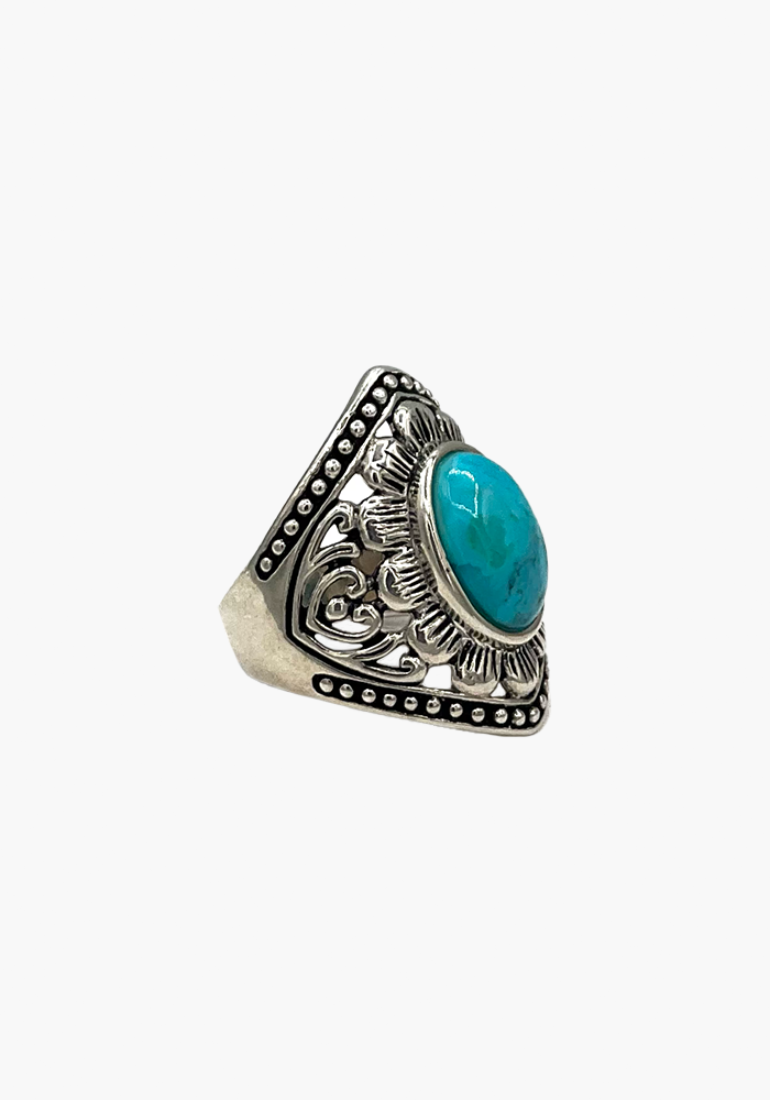 Diamond Ring With Turquoise