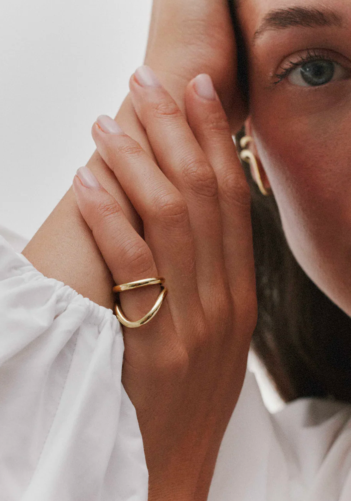 Bague Écho Plaqué Or - Mayrena