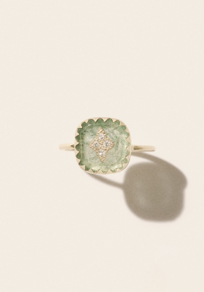 Bague Pierrot Aventurine Quartz - Pascale Monvoisin