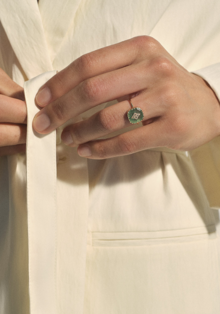 Bague Pierrot Aventurine Quartz - Pascale Monvoisin