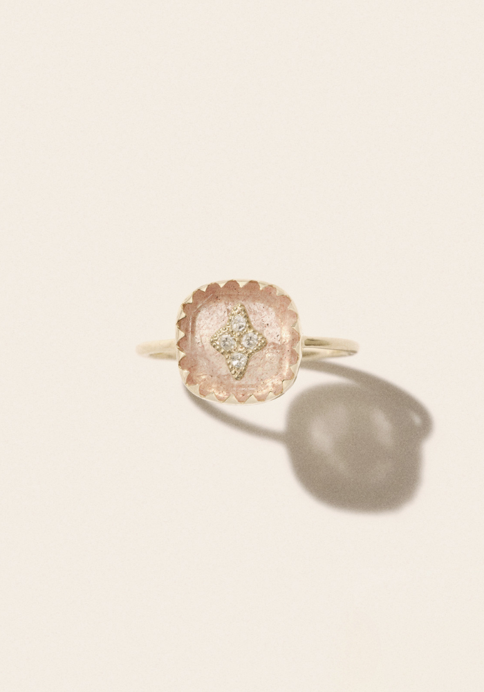 Bague Pierrot Stawberry Quartz - Pascale Monvoisin