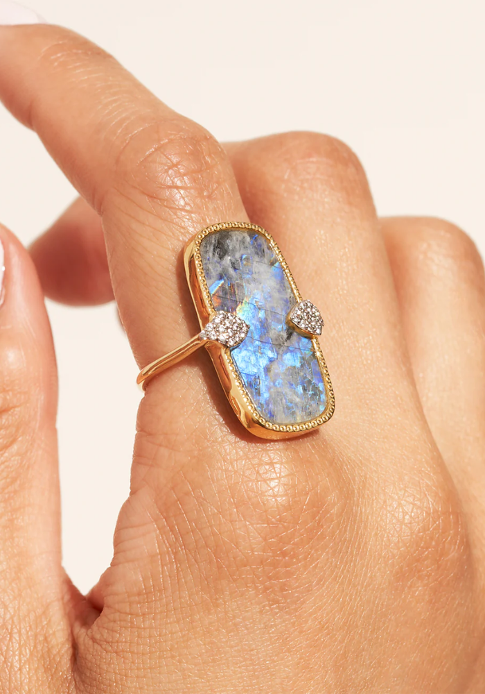 Bague Sangha Onyx Et Pierre de Lune - Be Maad