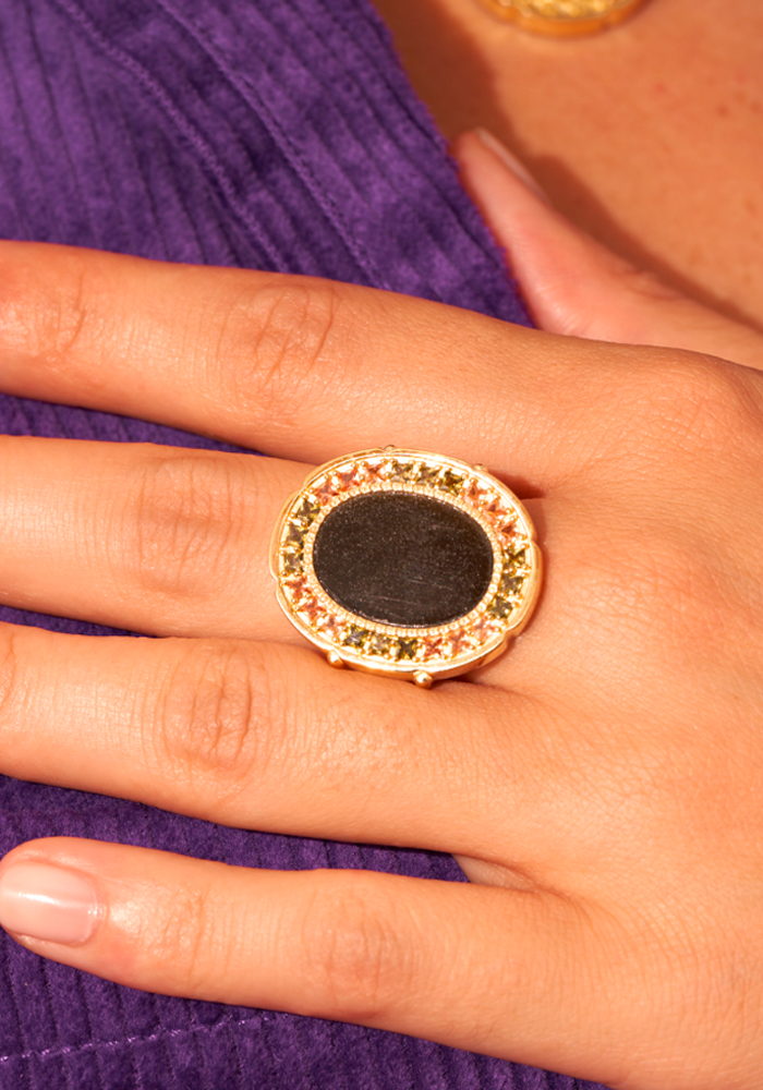 Bague Hera Obsidienne - Be Maad