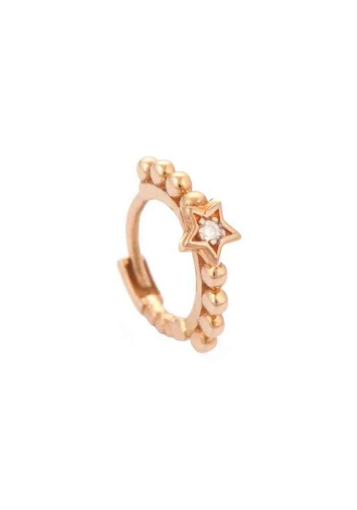 Boucle D'Oreille Beaded Star Tiny Hoop - Kismet By Milka