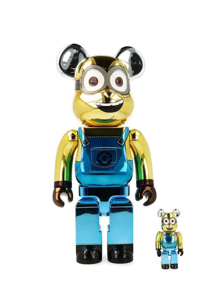 Set De 2 Bearbrick Minions Dave Chrome