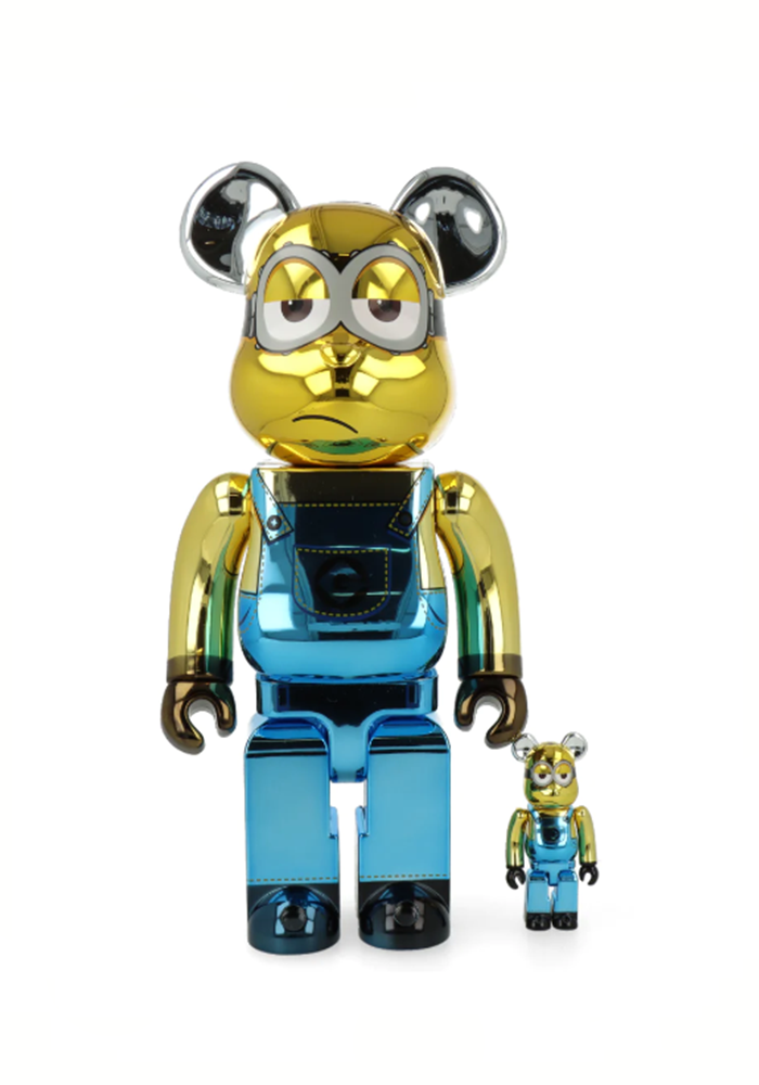 Set De 2 Bearbrick Minions Kevin Chrome - Artoyz