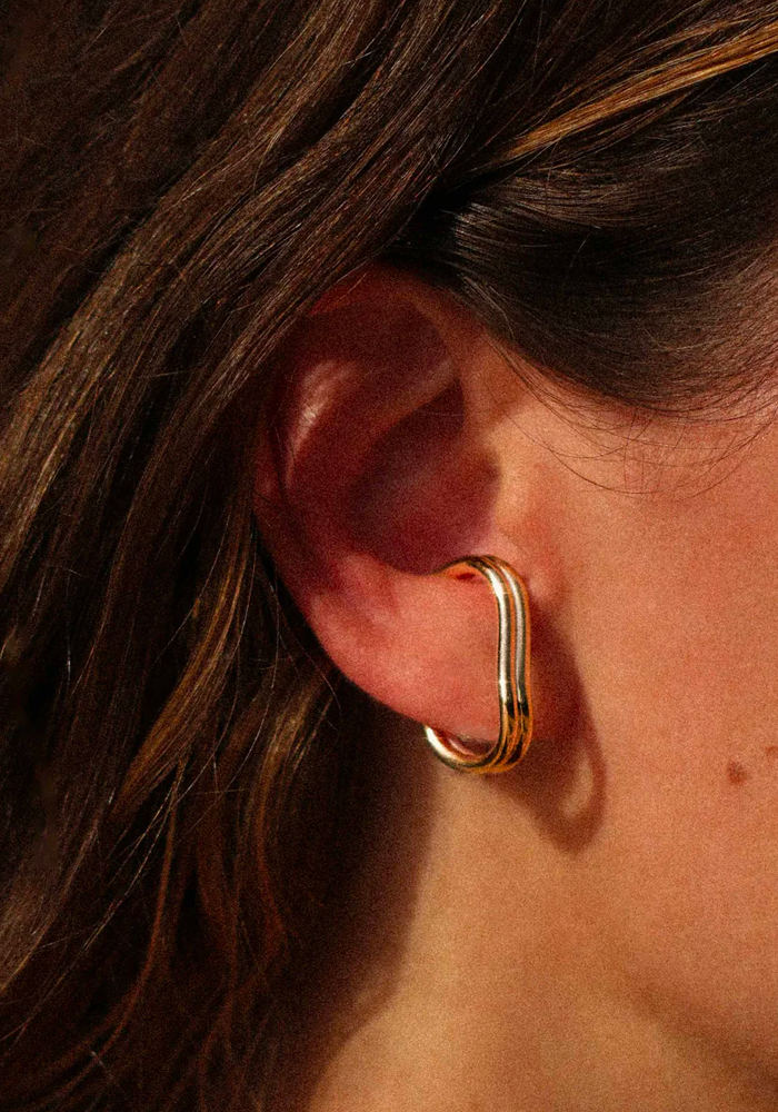 Bijou D'oreille Memphis Vertical Plaqué Or - Mayrena