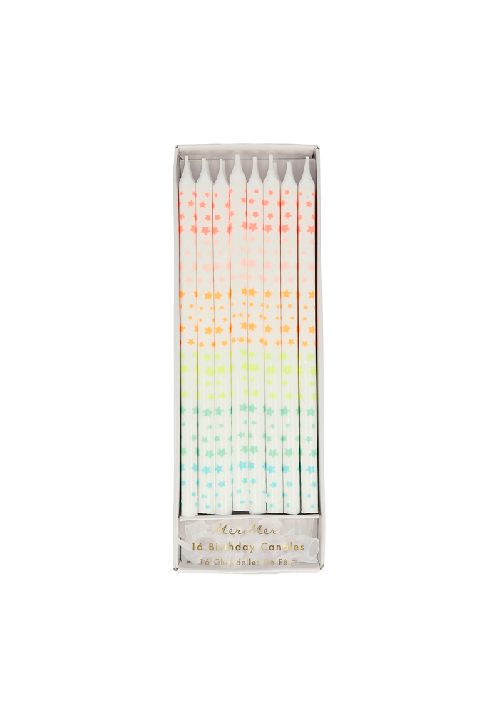 Boite De 16 Bougies Étoiles Multicolores - Meri Meri