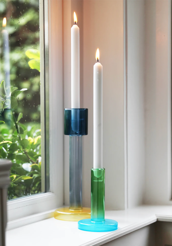 Bougeoir Bole L Bleu Et Jaune - &klevering