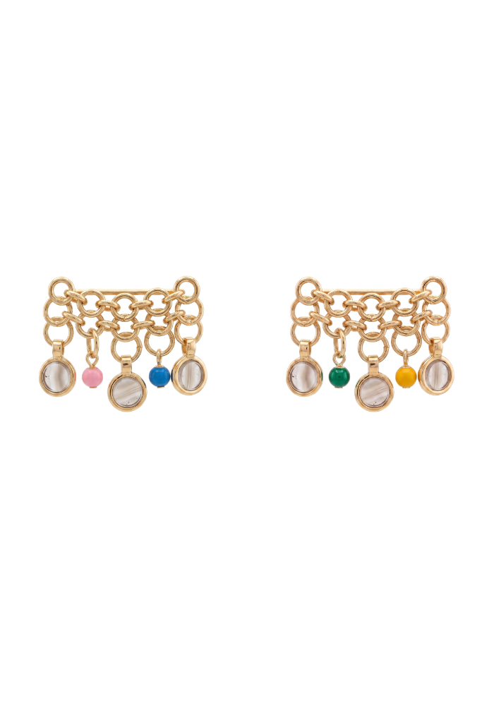Boucles D'Oreilles 3 Rangs Côte De Maille - Marie-Laure Chamorel