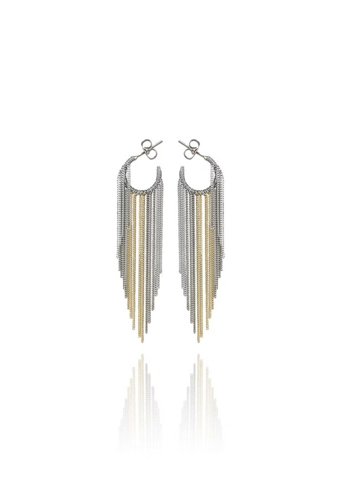 Boucles D'Oreilles Milo Gold & Palladium - Semi Lunaire