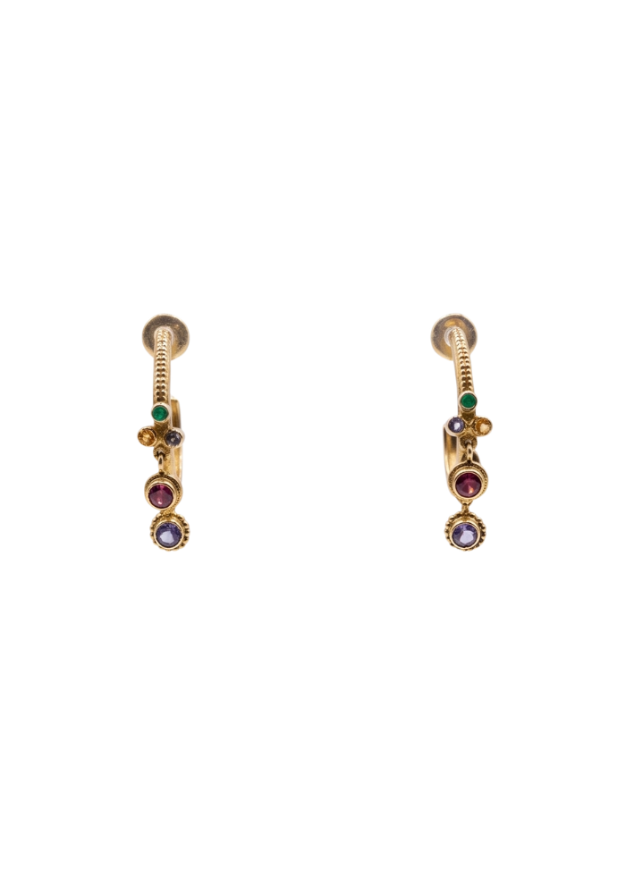 Boucles D'Oreilles Semi-Créoles Texturées - Marie-Laure Chamorel
