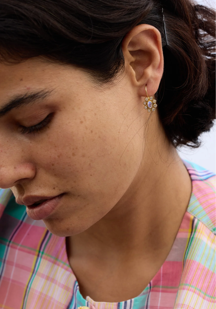 Boucles D'oreilles 9 Planètes Pierre De Lune