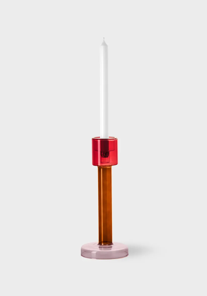 Bougeoir Bole L Rouge Et Rose - &klevering