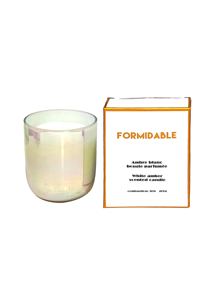 Bougie Ambre Blanc Message Formidable - Blush Sélection Décoration
