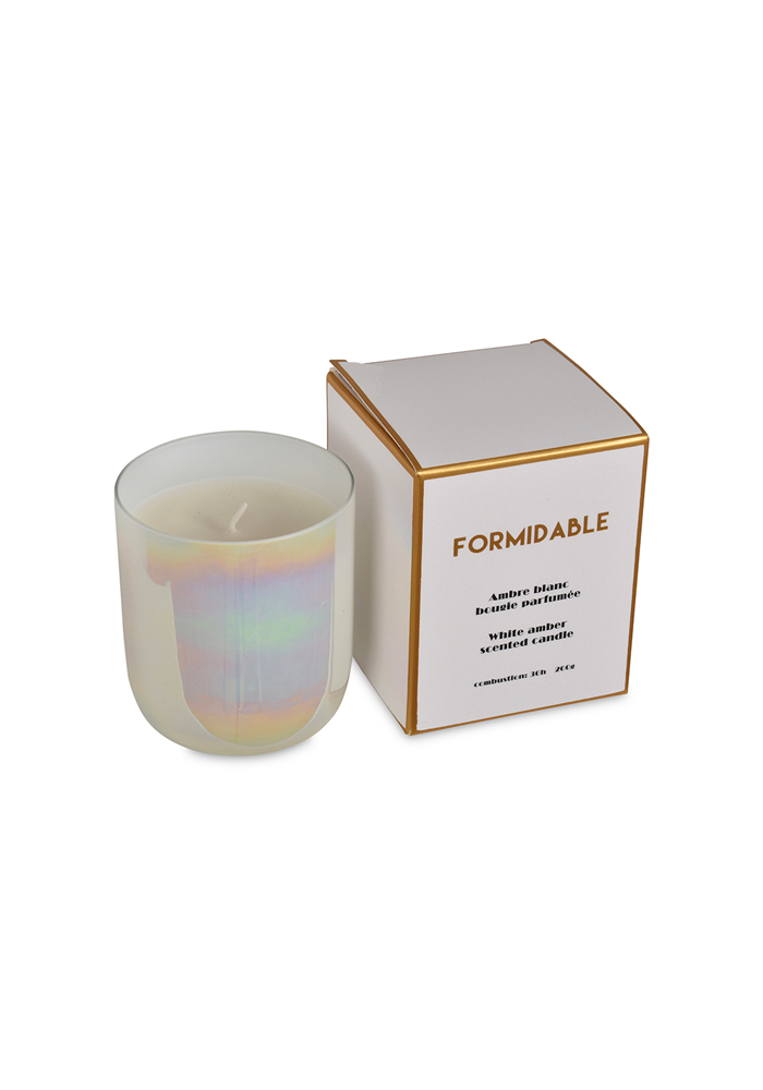 Bougie Ambre Blanc Message Formidable - Blush Sélection Décoration