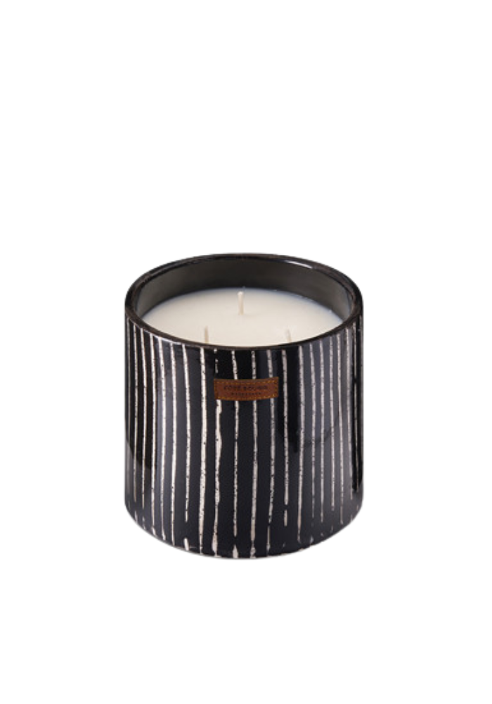 Bougie Zébrée Mandarine Majorelle M - Côté Bougie