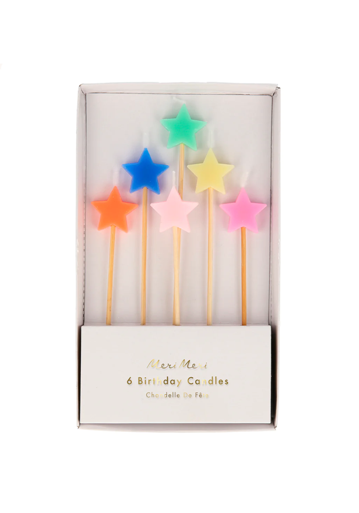 Boite De 6 Bougies Etoiles Multicolore - Meri Meri
