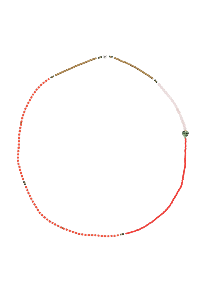 Bracelet 3 Tours Ou Collier Amour Rouge Et Rose - Têtes Blondes