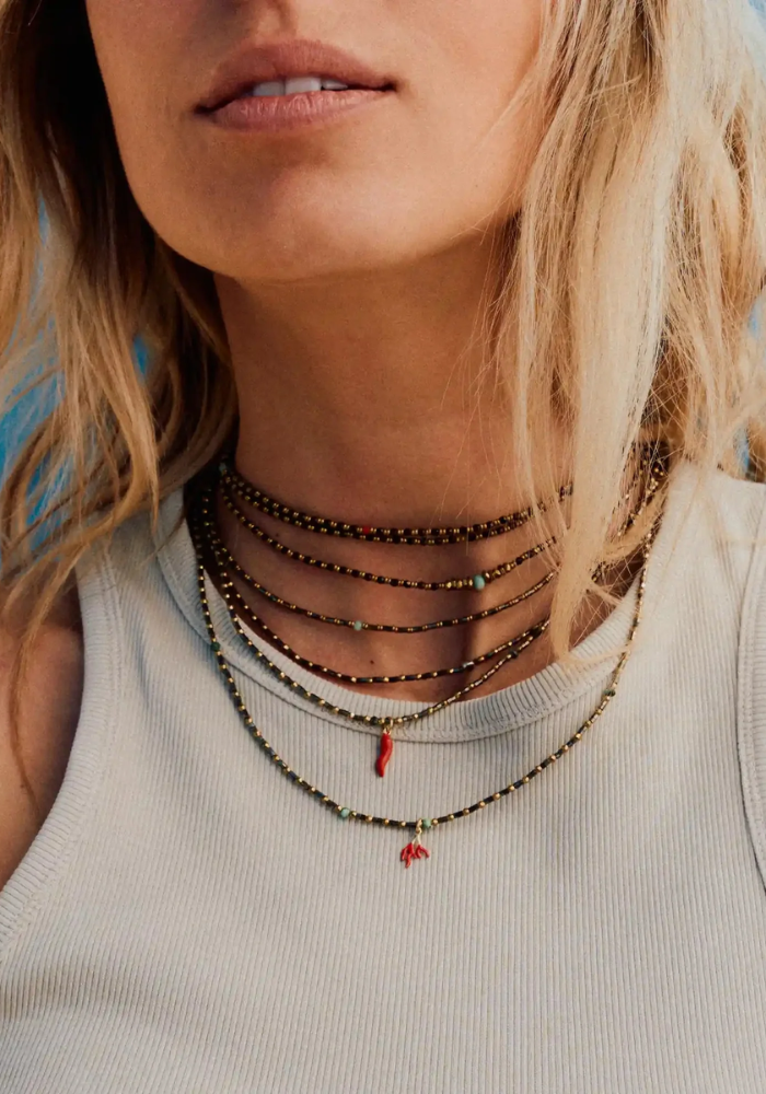 Bracelet 3 Tours Ou Collier Corail - Têtes Blondes