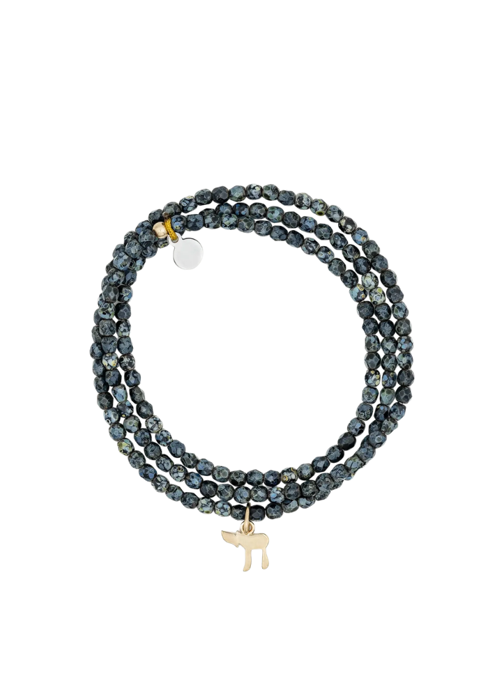Bracelet 3 Tours Ou Collier Hai Noir Rock - Têtes Blondes