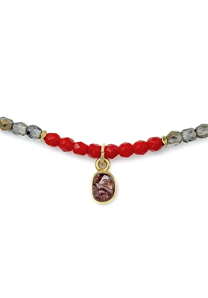 Bracelet 3 Tours Juillet 3 Rubis - Têtes Blondes