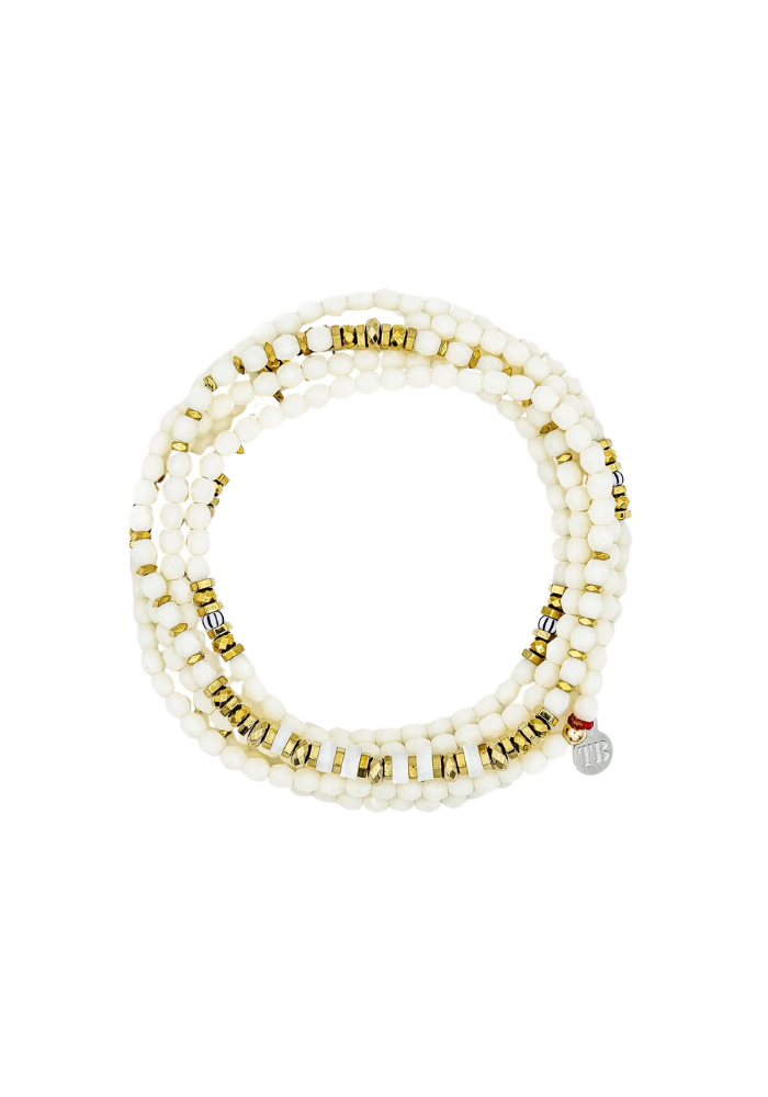 Bracelet 6 Tours Ou Sautoir Blondie Vanille - Têtes Blondes
