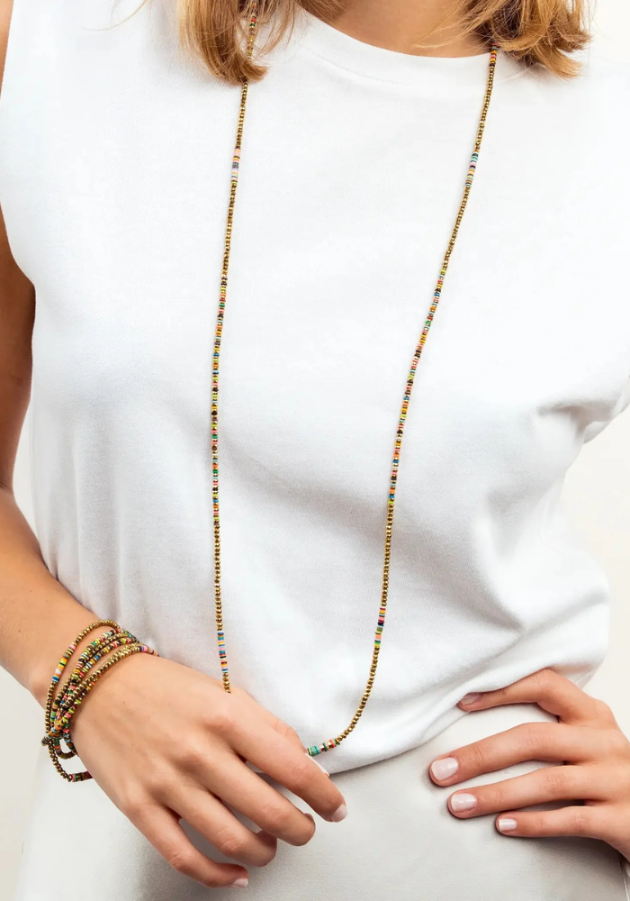 Bracelet 6 Tours Ou Sautoir Happy - Têtes Blondes