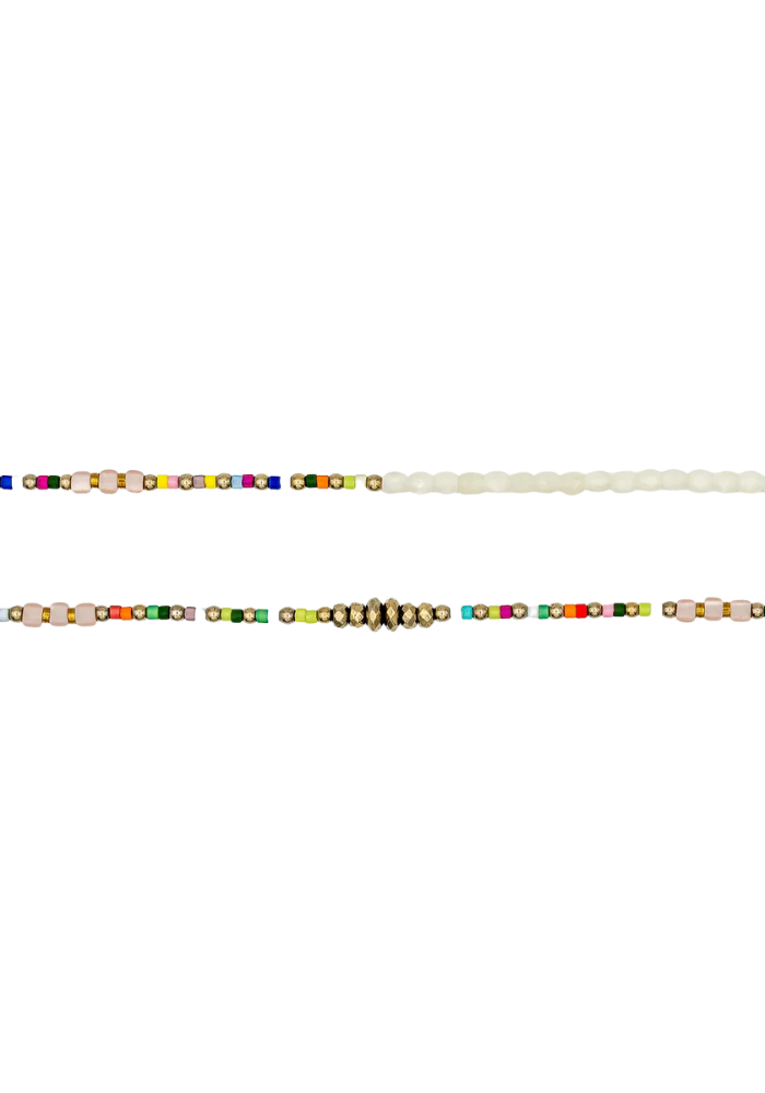 Bracelet 6 Tours Ou Sautoir Jumeirah Vanille - Têtes Blondes