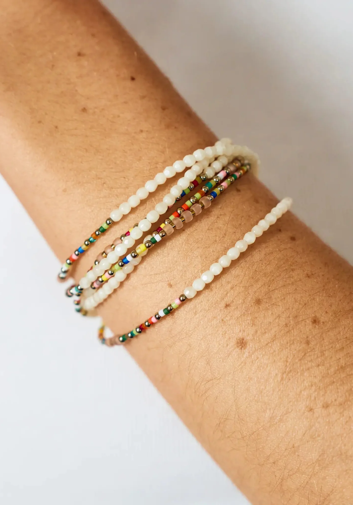 Bracelet 6 Tours Ou Sautoir Jumeirah Vanille - Têtes Blondes