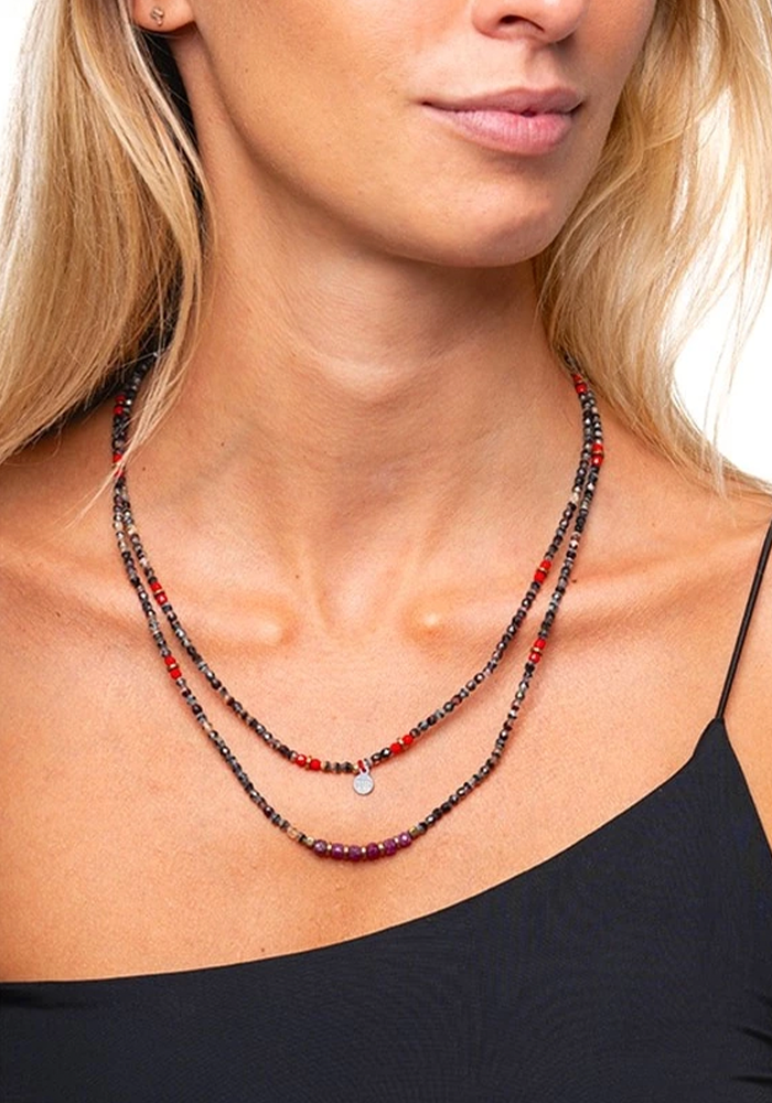 Bracelet 6 Tours Juillet 6 Rubis - Têtes Blondes