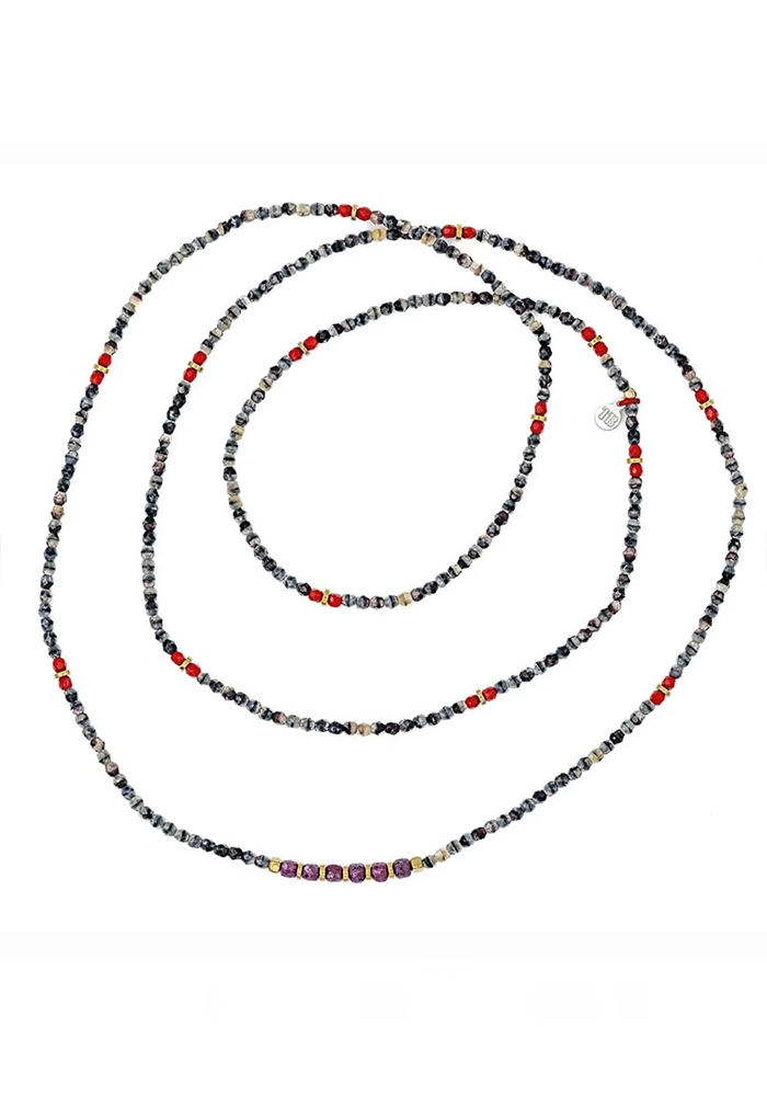 Bracelet 6 Tours Juillet 6 Rubis - Têtes Blondes